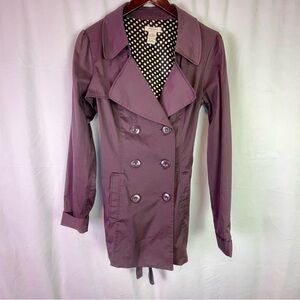 Vertigo Paris Plum Double-Breasted Trench Coat Size Medium